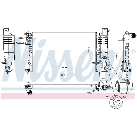 Radiateur Refroidissement Moteur Pour Peugeot 306 Citroën ZX 1301JJ 1301KG
