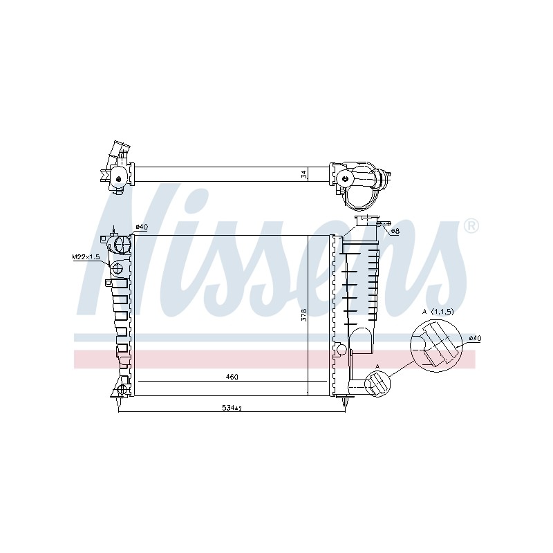 Radiateur Refroidissement Moteur Pour Citroën Xsara ZX 1301.J8 1301.J9 1301.TG