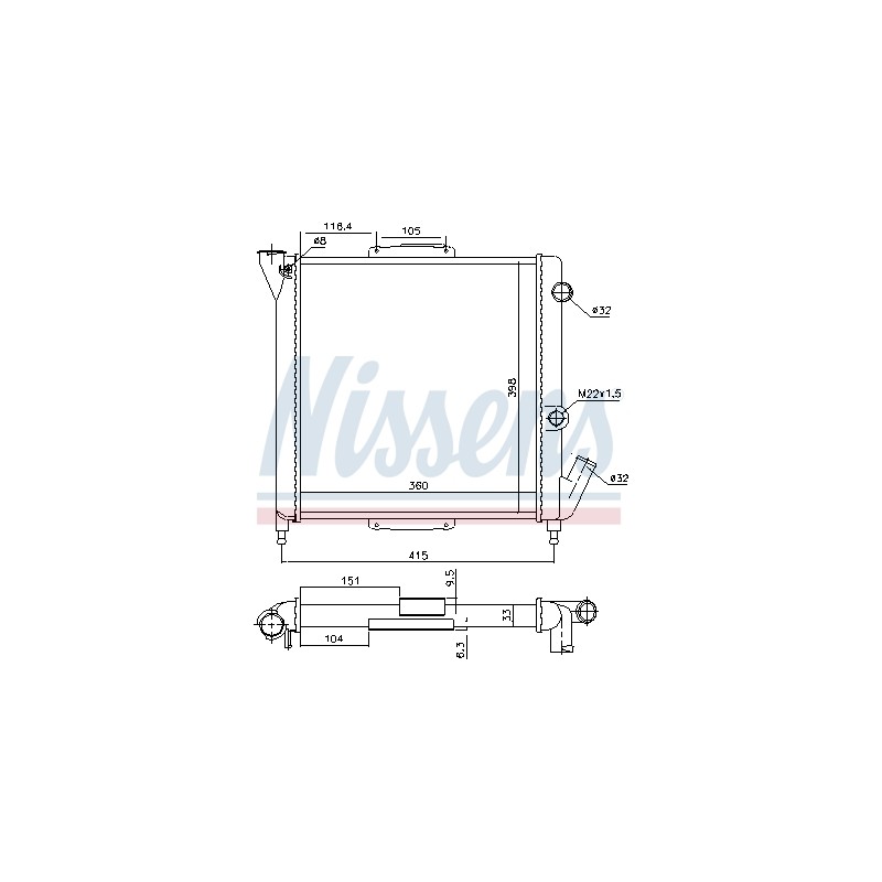 Radiateur Refroidissement Moteur Pour Renault 9 11 Rapid Super 5 7700757930
