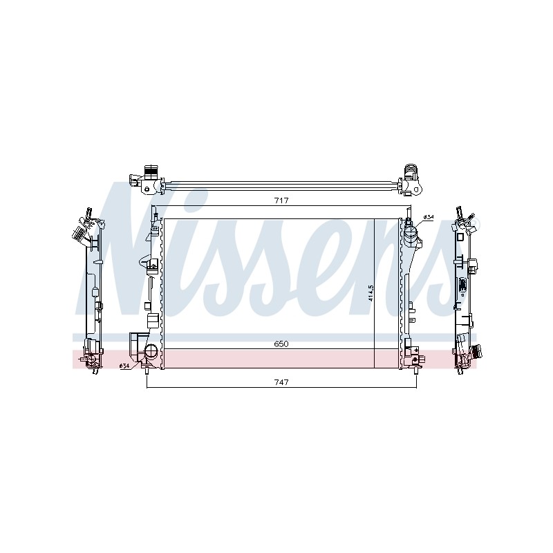 Radiateur Refroidissement Moteur Pour Opel Cadillac Saab 9-3 Vauxhall 1300244