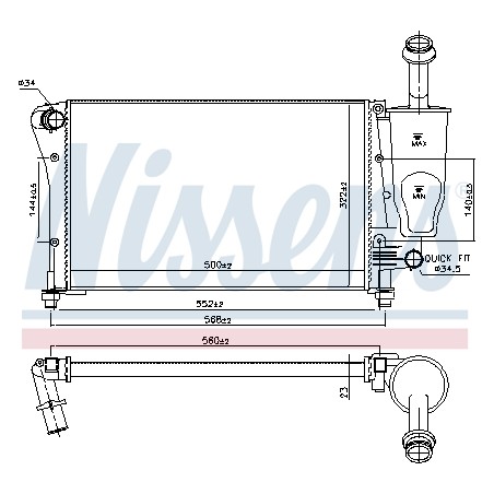 Radiateur Refroidissement Moteur Pour Fiat Panda 51729379 51759805 51773189