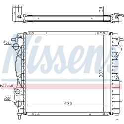 Radiateur Refroidissement Moteur Pour Renault Clio I Rapid 7700806575 7701412009