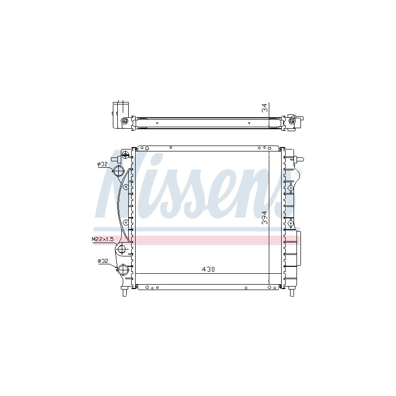 Radiateur Refroidissement Moteur Pour Renault Clio I Rapid 7700806575 7701412009