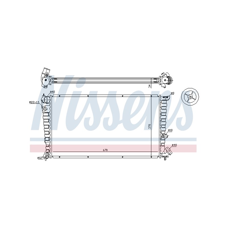 Radiateur Refroidissement Moteur Pour Peugeot 306 Partner Citroën Berlingo