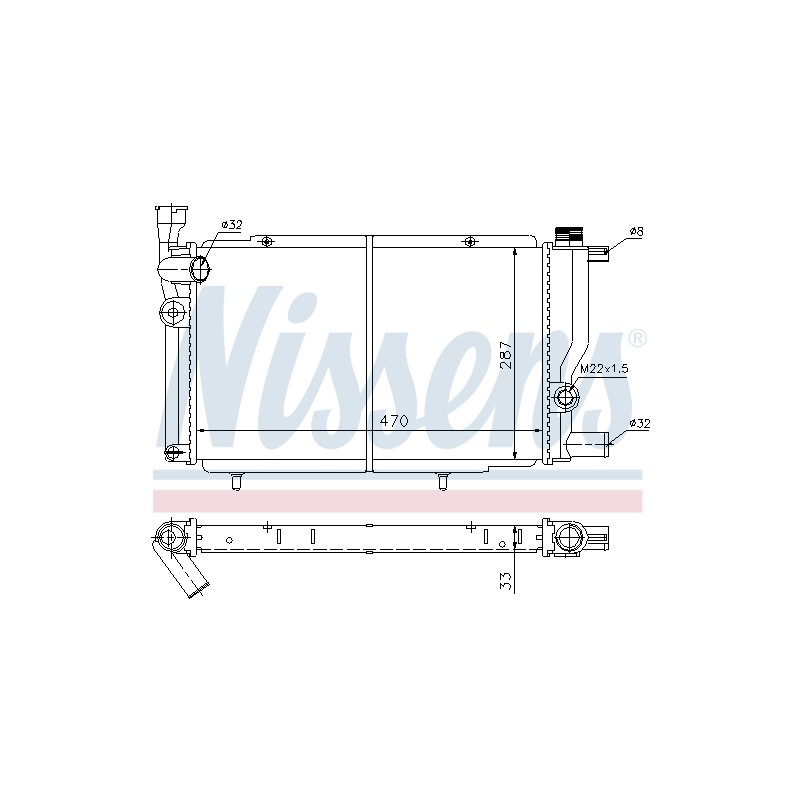 Radiateur Refroidissement Moteur Pour Peugeot 205 - I II 1300.K7 1300R7 1301WY