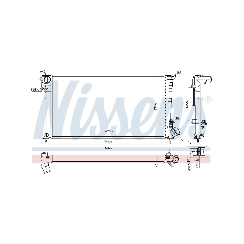 Radiateur Refroidissement Moteur Pour Peugeot 306 Partner Citroën Berlingo