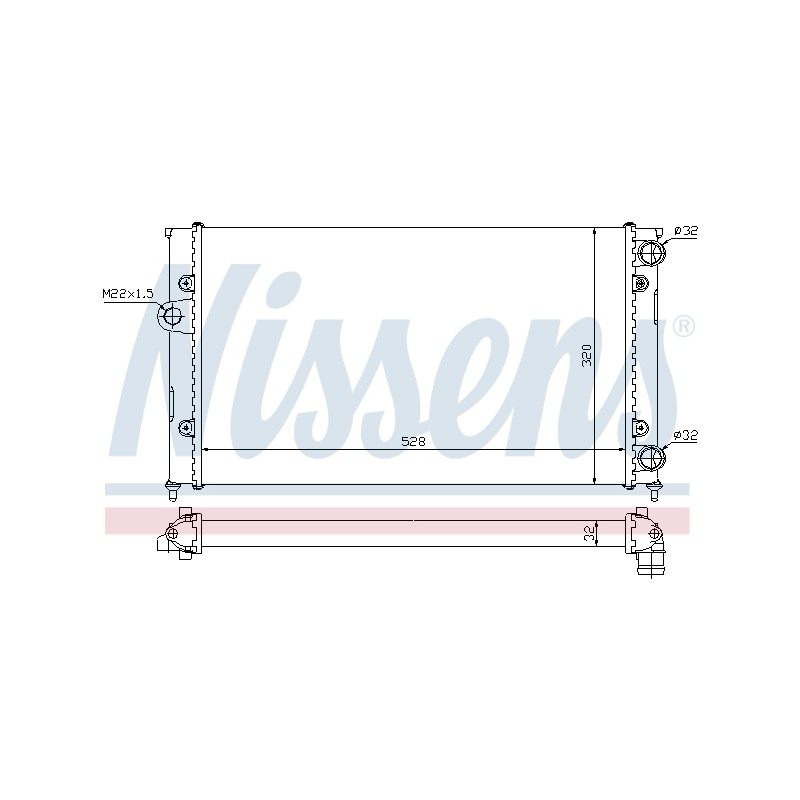 Radiateur Refroidissement Moteur Pour VW Golf III Vento 1H0.121.253R
