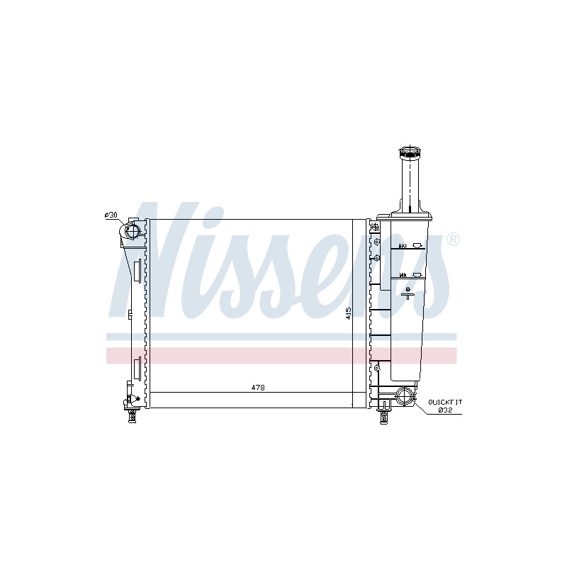 Radiateur Refroidissement Moteur Pour Fiat 500 C Panda Ford KA