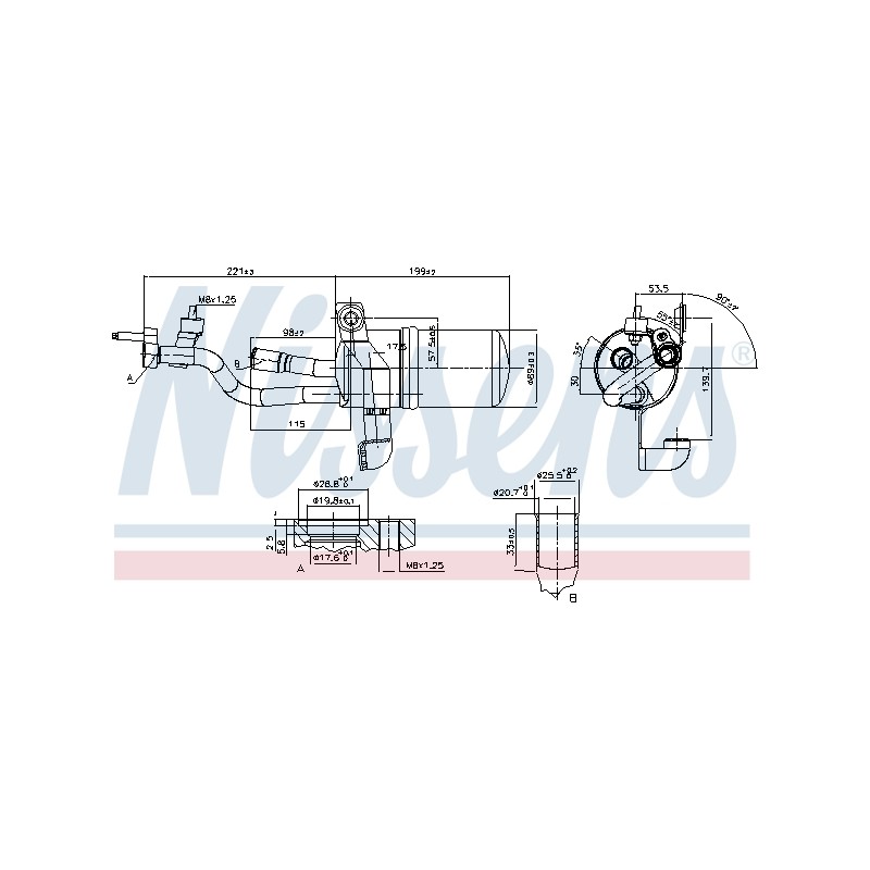 Filtre Deshydratant Clim Pour Ford C-Max Focus II 1310196 1363197 1466513