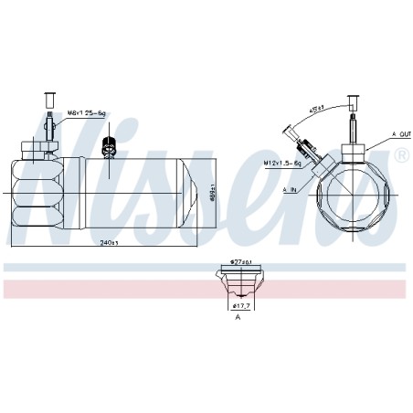 Filtre Deshydratant Clim Pour Ford Transit 1371585 6C1119E647AD