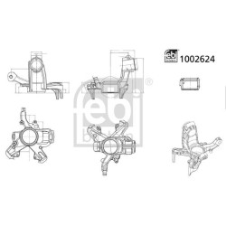 Fusee D'Essieu Avant Droit Pour VW Bora Audi Seat Skoda 1J0407256H 1J0407256N