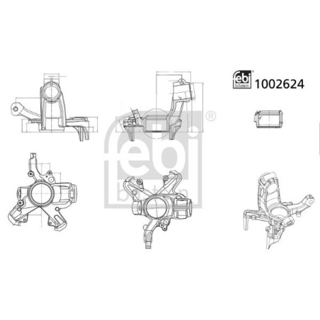 Fusee D'Essieu Avant Droit Pour VW Bora Audi Seat Skoda 1J0407256H 1J0407256N