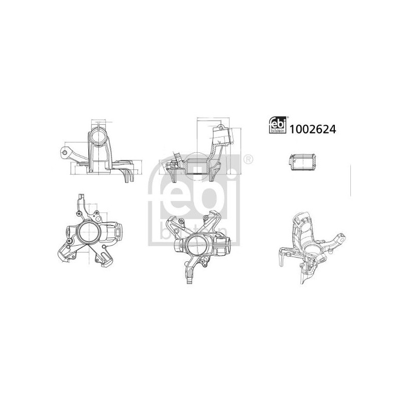 Fusee D'Essieu Avant Droit Pour VW Bora Audi Seat Skoda 1J0407256H 1J0407256N