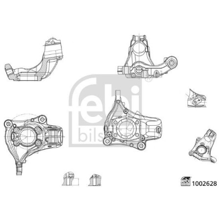 Fusee D'Essieu Avant Droit Pour VW Audi A3 Seat 3C0407254F 3C0407254G 3C0407258F