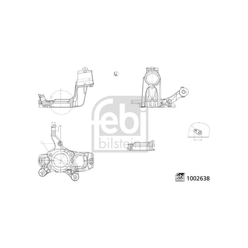 Fusee D'Essieu Avant Droit Pour VW Audi Seat Skoda 1K0407256AA 1K0407256H