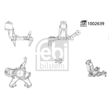 Fusee D'Essieu Avant Gauche Pour VW Caddy III Audi Seat Skoda 1K0407255T