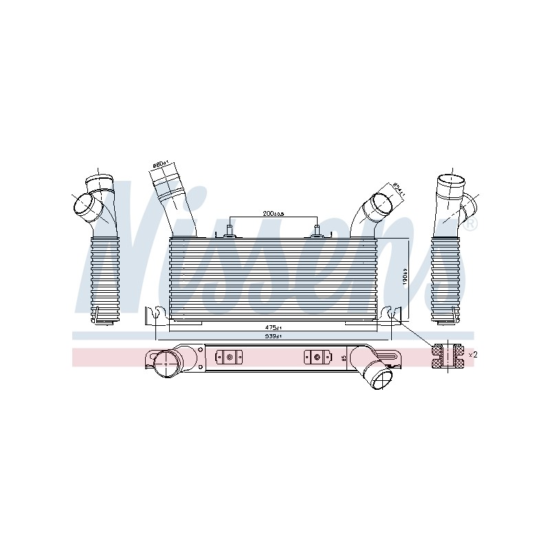 Intercooler Echangeur Radiateur Pour Mitsubishi Pajero IV Van 1530A052