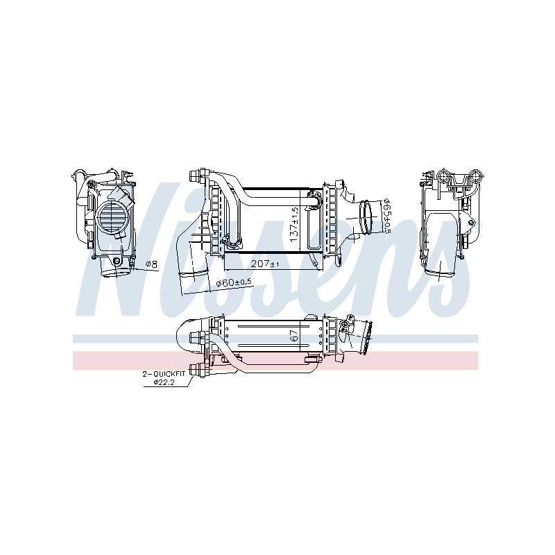 Intercooler Echangeur Radiateur Pour MERCEDES Classe C T-Model E GLC SLC SLK