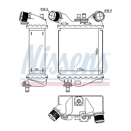 Intercooler Echangeur Radiateur Pour Fiat 500/595/695 500C/595C/695C 51819186
