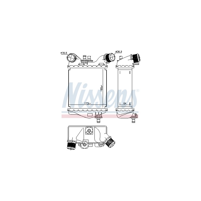 Intercooler Echangeur Radiateur Pour Fiat 500/595/695 500C/595C/695C 51819187