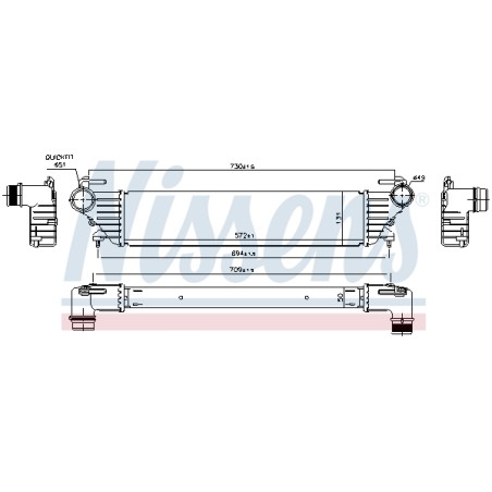 Intercooler Echangeur Radiateur Pour Fiat 500L Tipo 51887954 51964106