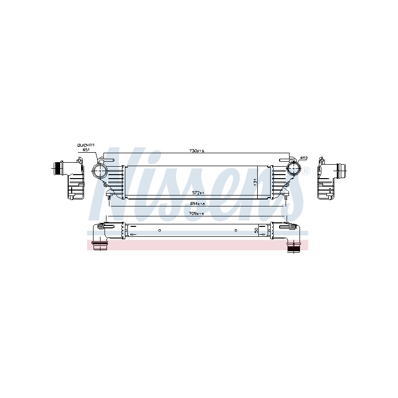 Intercooler Echangeur Radiateur Pour Fiat 500L Tipo 51887954 51964106