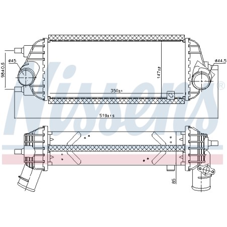 Intercooler Echangeur Radiateur Pour Hyundai ix35 Van Kia Sportage