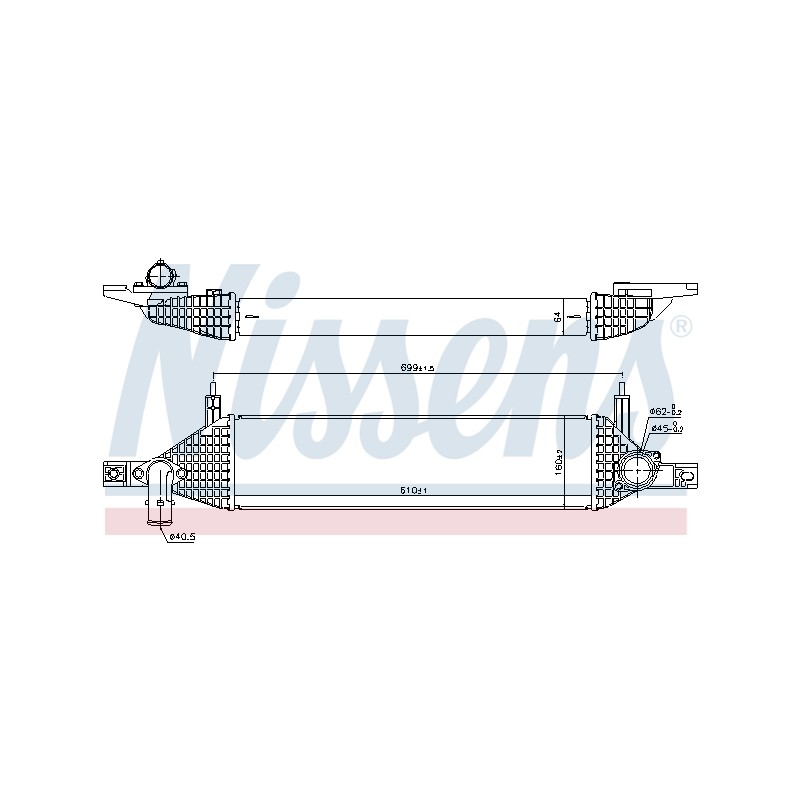 Intercooler Echangeur Radiateur Pour Nissan Qashqai +2 I Van 14461-BB50A