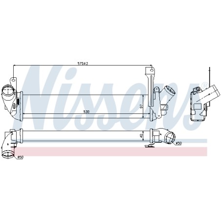 Intercooler Echangeur Radiateur Pour Renault Kangoo Nissan Kubistar 8200221885