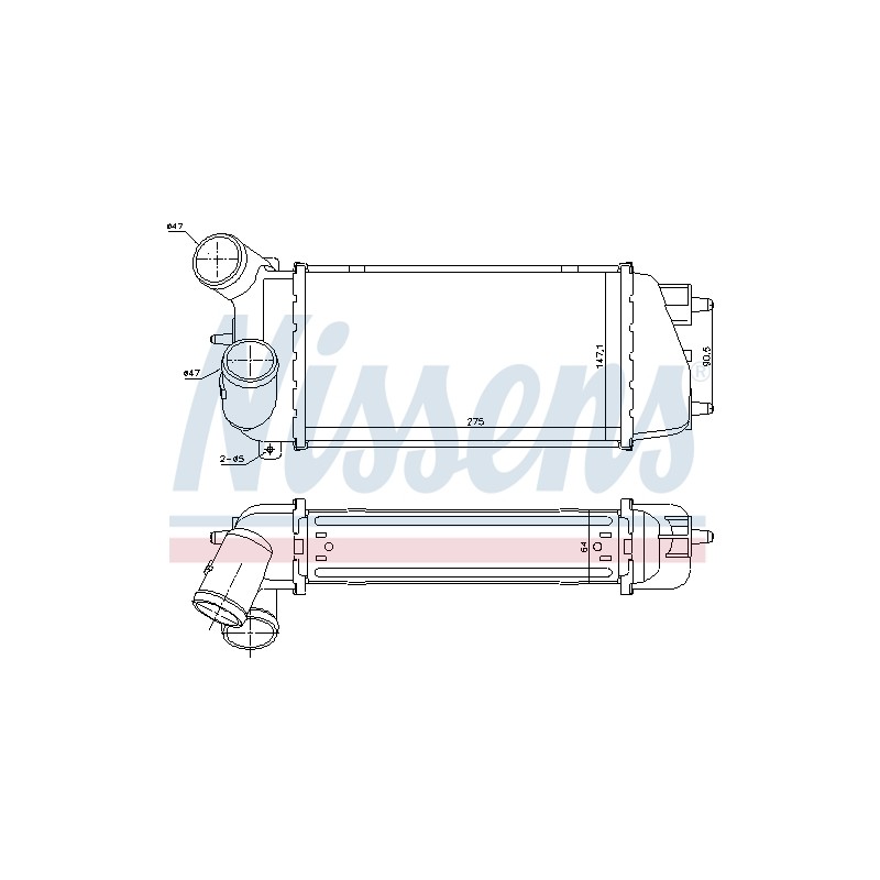 Intercooler Echangeur Radiateur Pour Peugeot 1007 Citroën C2 C3 I