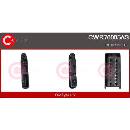 Commande Lève Vitre Pour Peugeot 207