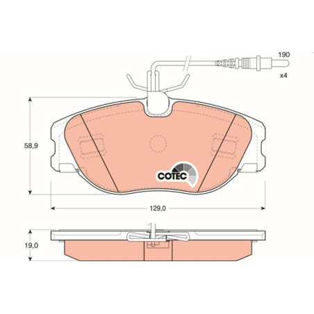 Plaquettes De Frein Avant Pour Peugeot Fiat Citroën Lancia 1617249280 71752992