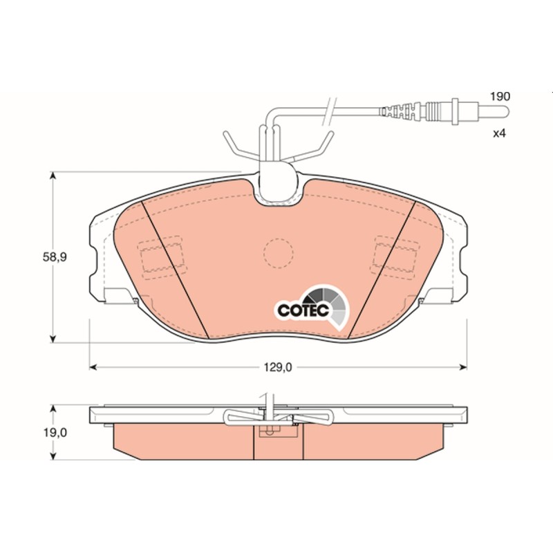 Plaquettes De Frein Avant Pour Peugeot Fiat Citroën Lancia 1617249280 71752992