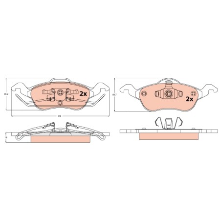Plaquettes De Frein Avant Pour Ford Focus Turnier 98AB-2K021-AD 98AX-2K021-AD