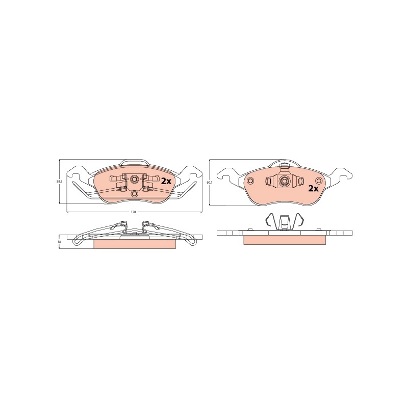 Plaquettes De Frein Avant Pour Ford Focus Turnier 98AB-2K021-AD 98AX-2K021-AD