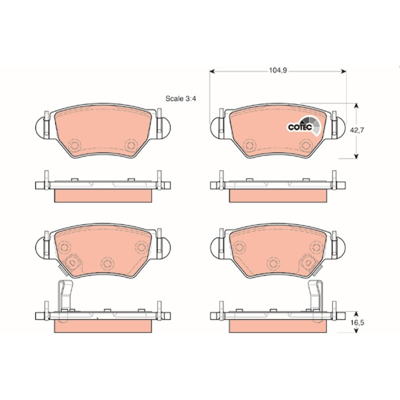 Plaquettes De Frein Arrière Pour Opel Chevrolet Vauxhall 09195641 9195685