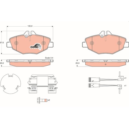 Plaquettes De Frein Avant Pour MERCEDES Classe E T-Model