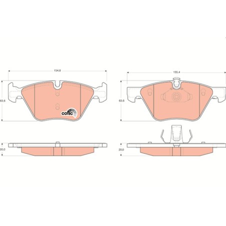 Plaquettes De Frein Avant Pour BMW Série 3 E90 E91 E92 E93 5 E60 E61 X1 2288856