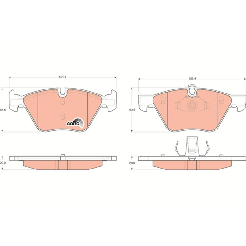 Plaquettes De Frein Avant Pour BMW Série 3 E90 E91 E92 E93 5 E60 E61 X1 2288856