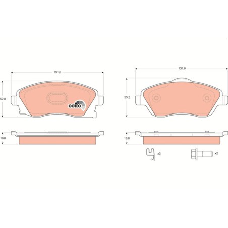 Plaquettes De Frein Avant Pour Opel Combo/Monospace Combo Tour Corsa C Meriva A