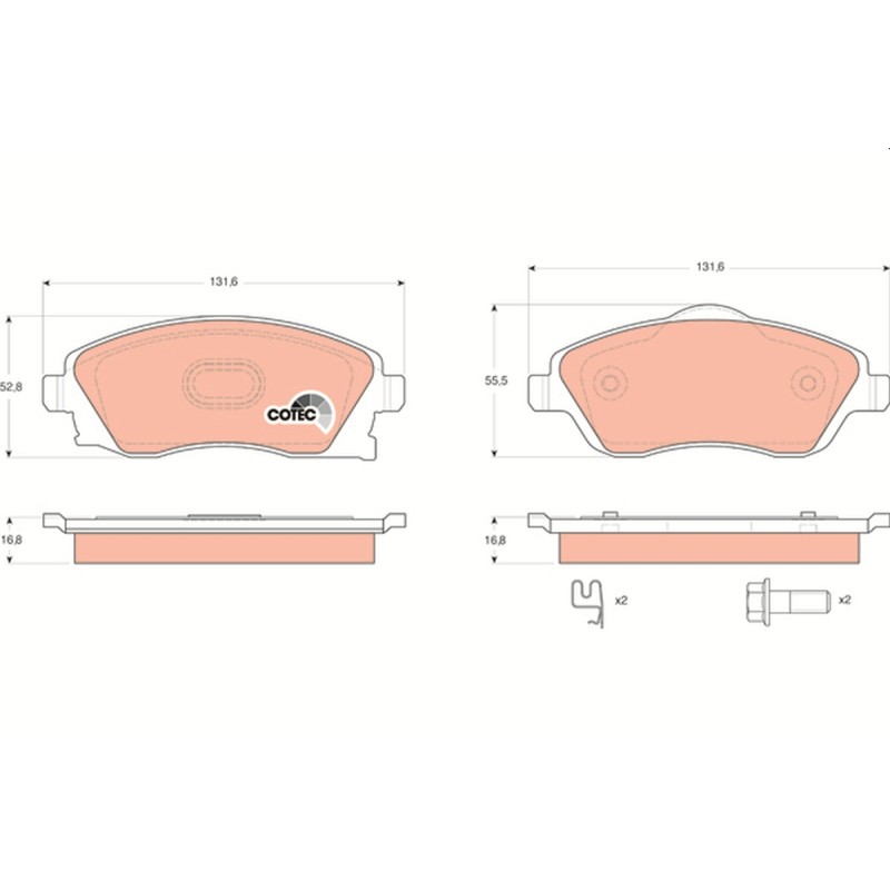 Plaquettes De Frein Avant Pour Opel Combo/Monospace Combo Tour Corsa C Meriva A