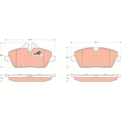 Plaquettes De Frein Avant Pour BMW Série 1 E81 E82 E87 E88 Mini Mini Clubman