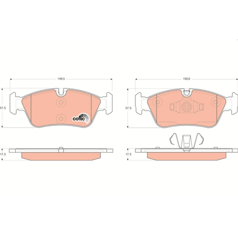 Plaquettes De Frein Avant Pour BMW Série 1 E81 E82 E87 E88 3 E90 34116769763
