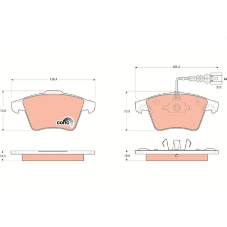 Plaquettes De Frein Avant Pour VW Touareg 7L6698151B