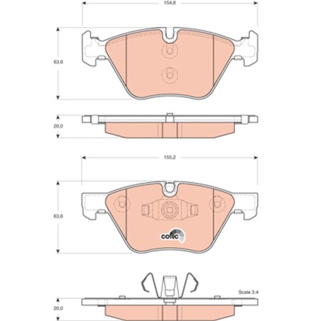 Plaquettes De Frein Avant Pour BMW Série 1 E81 E82 E87 E88 34116771972 6771972