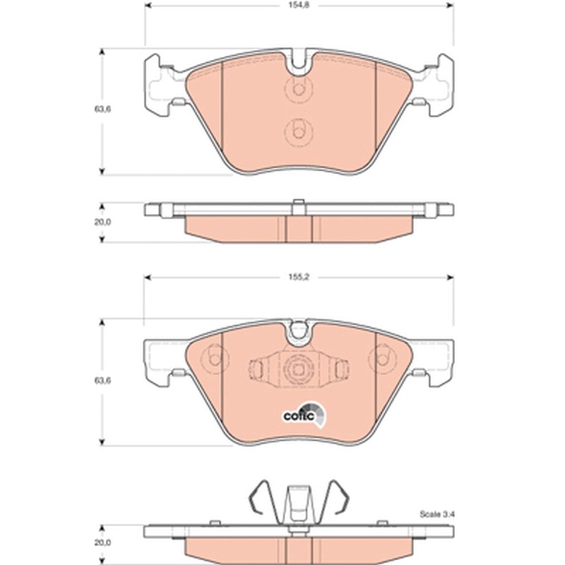 Plaquettes De Frein Avant Pour BMW Série 1 E81 E82 E87 E88 34116771972 6771972