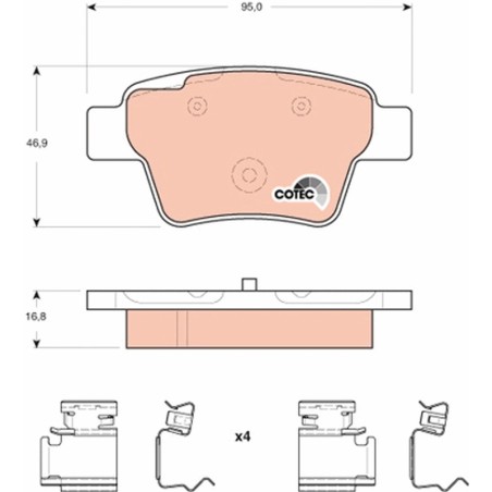 Plaquettes De Frein Arrière Pour Peugeot 207 425340 425401 425419 E172270