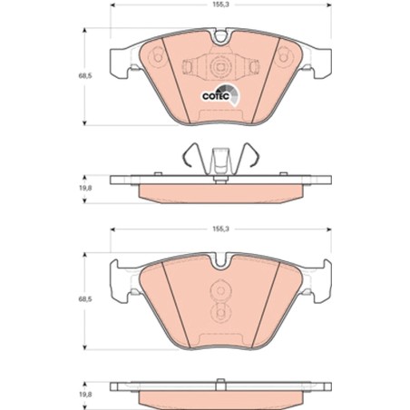 Plaquettes De Frein Avant Pour BMW Série 3 E90 E91 E92 E93 X1 34116780711