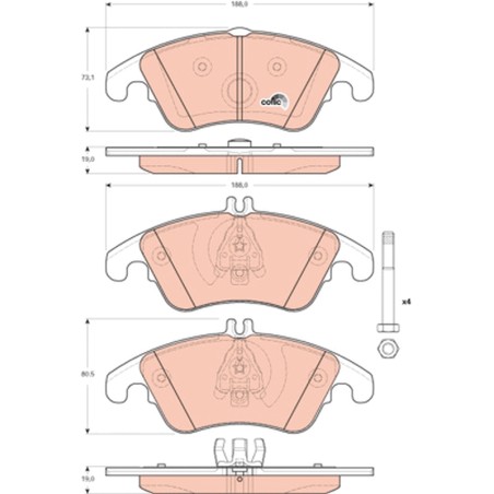 Plaquettes De Frein Avant Pour MERCEDES Classe C T-Model E CLS SLC SLK