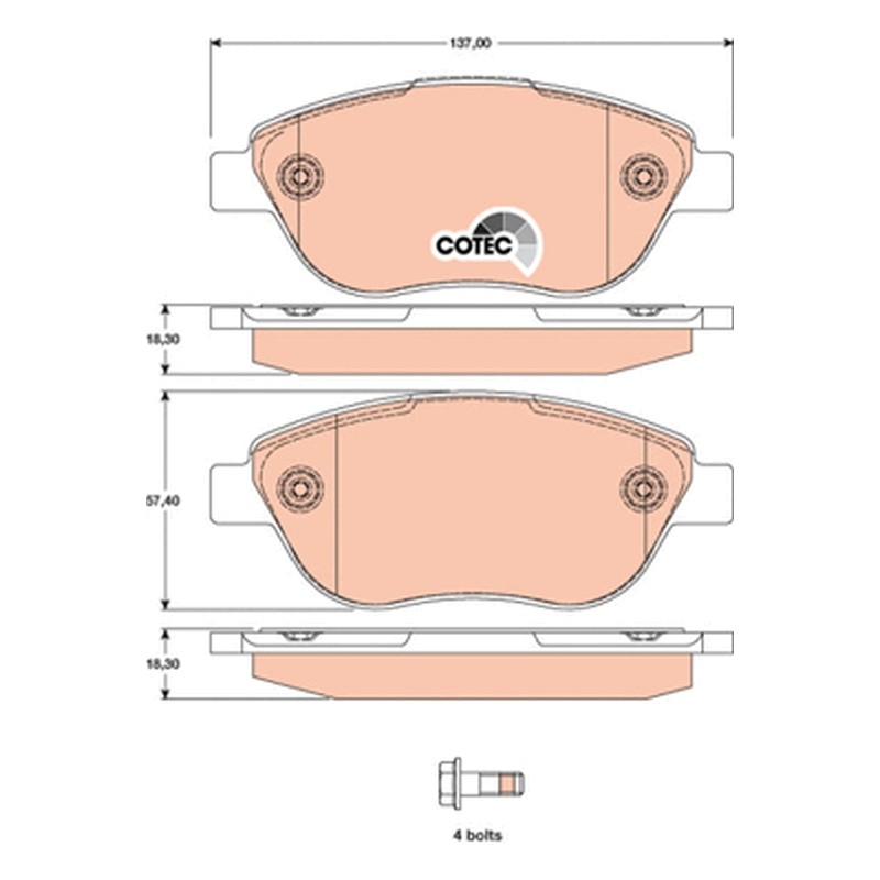 Plaquettes De Frein Avant Pour Fiat 500 C 500/595/695 500C/595C/695C 71770080